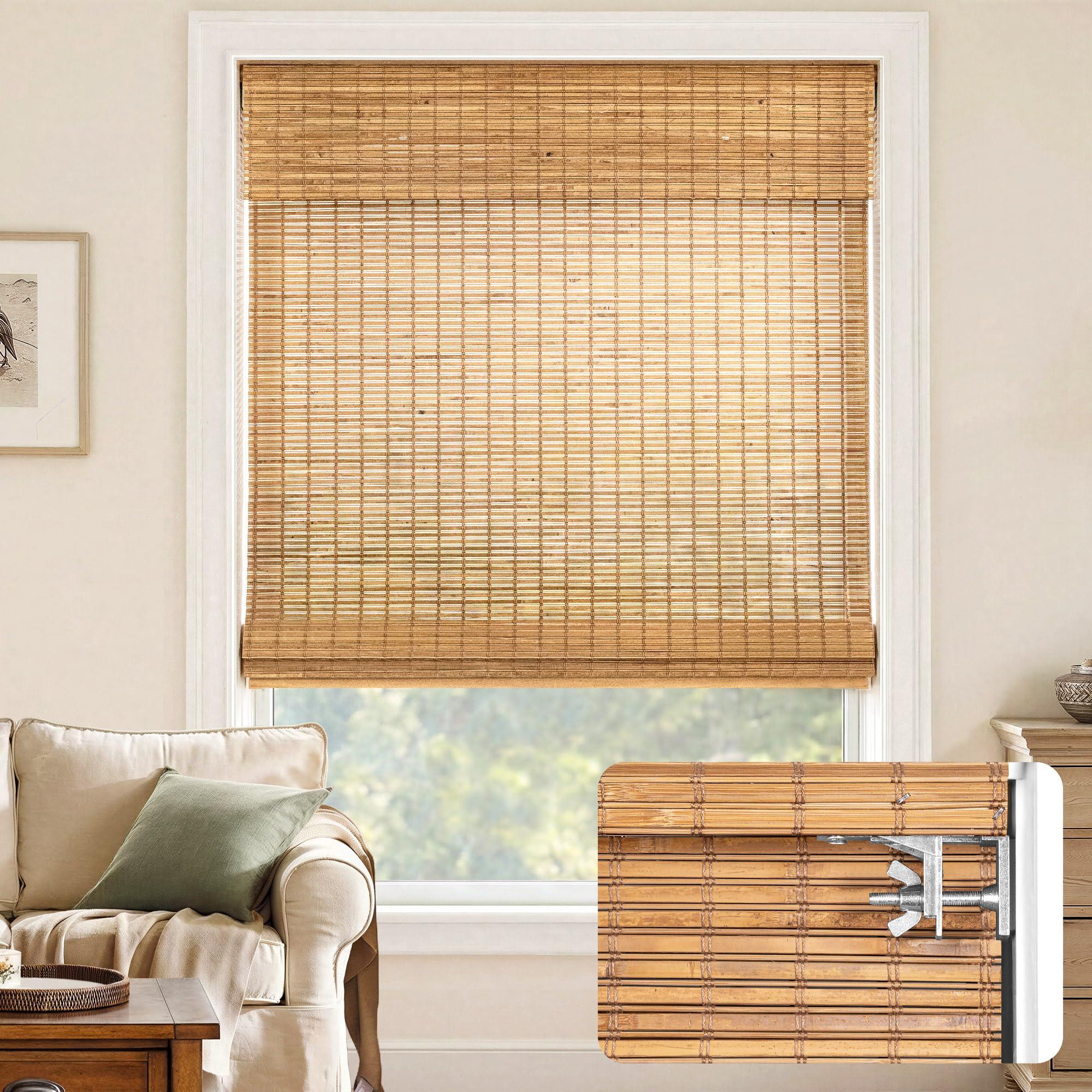 Malay Oak bamboo shade in a living room